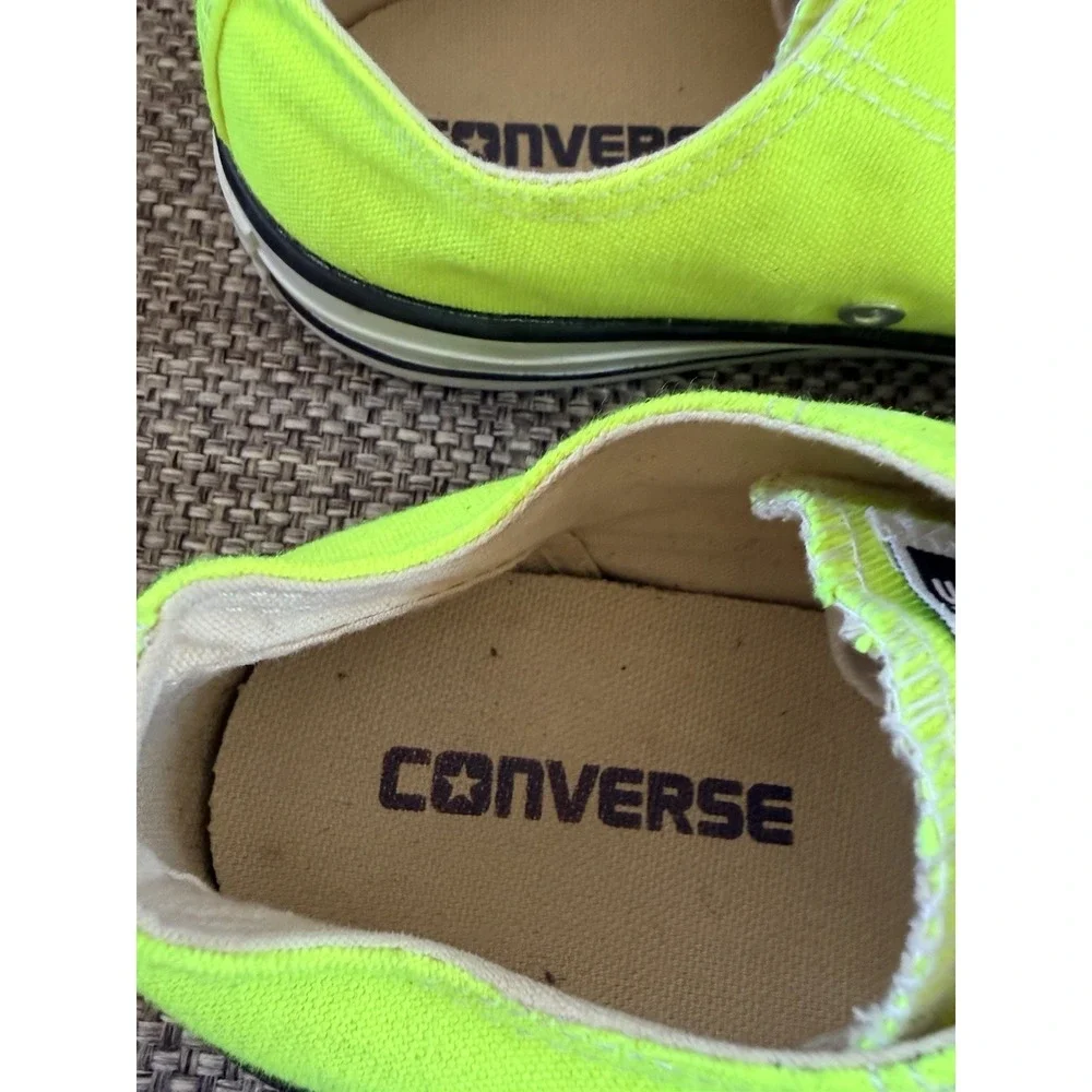 Unisex Men's 5 Women's 7 Converse Chuck Taylor All Star Neon Yellow Shoes LowTop - Picture 4 of 7